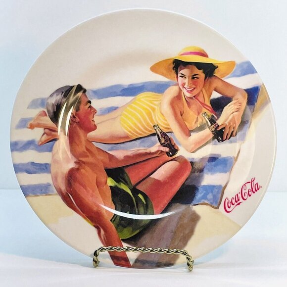 2 Coca Cola Vintage Salad Plates Advertising Retro Glamour Chic 1920's Style - Picture 4 of 7
